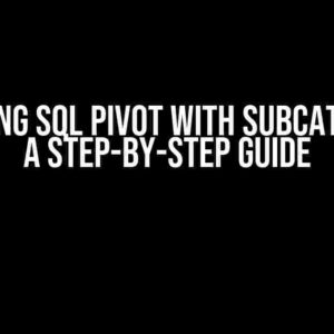 Mastering SQL PIVOT with SubCategories: A Step-by-Step Guide