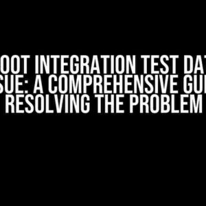 Spring Boot Integration Test Data Clean Up Issue: A Comprehensive Guide to Resolving the Problem