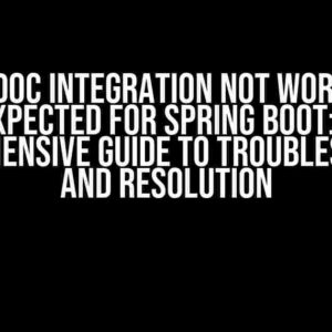 SpringDoc Integration Not Working as Expected for Spring Boot: A Comprehensive Guide to Troubleshooting and Resolution