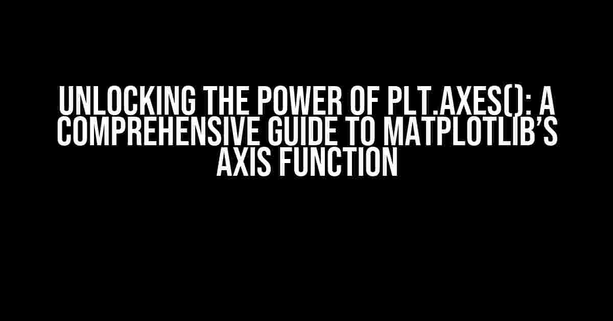 Unlocking the Power of plt.axes(): A Comprehensive Guide to Matplotlib’s Axis Function